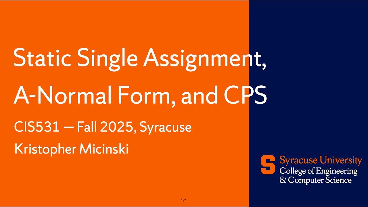 Static Single Assignment and ANF Introduction