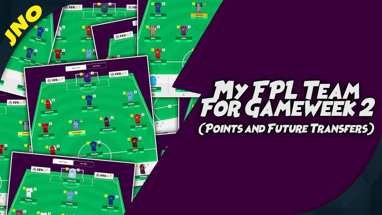 Fantasy Premier League - My FPL Team 2018/19 Gameweek 2