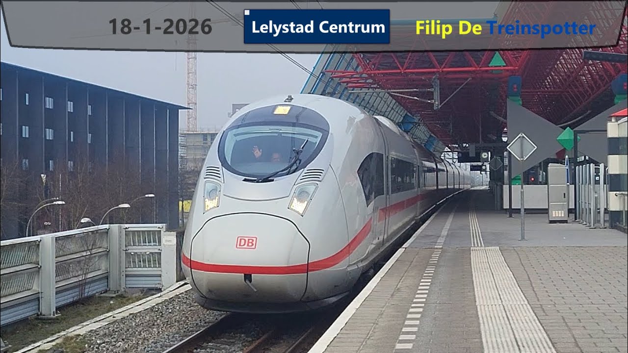 Treinen op station Lelystad Centrum - 18 januari 2026
