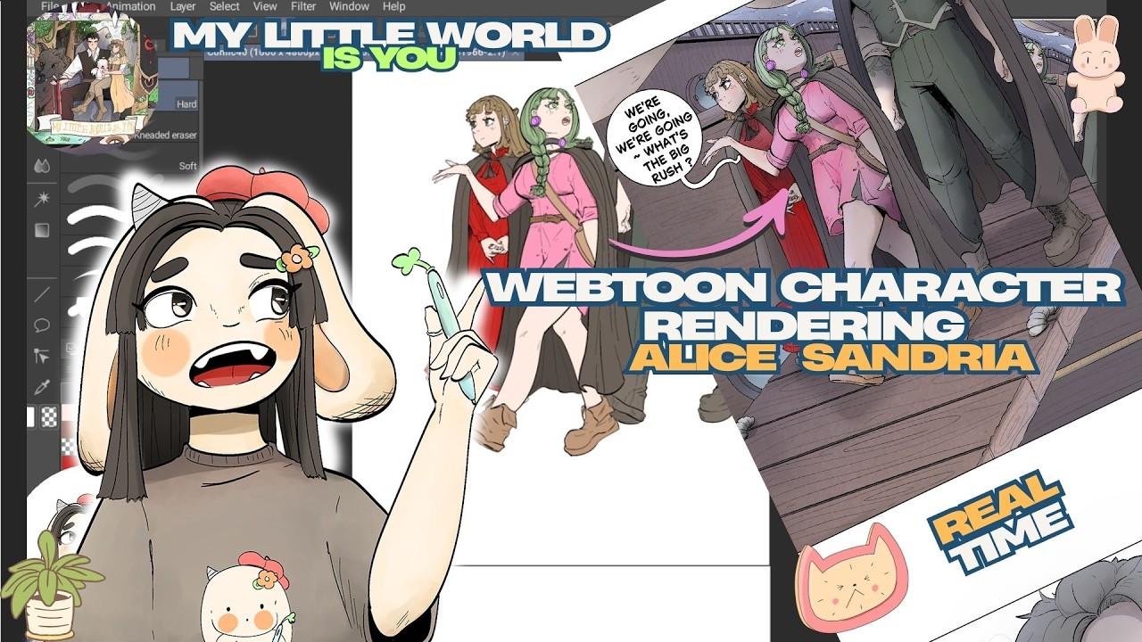 Rendering Alice | Webtoon Character Coloring Process (real-time)