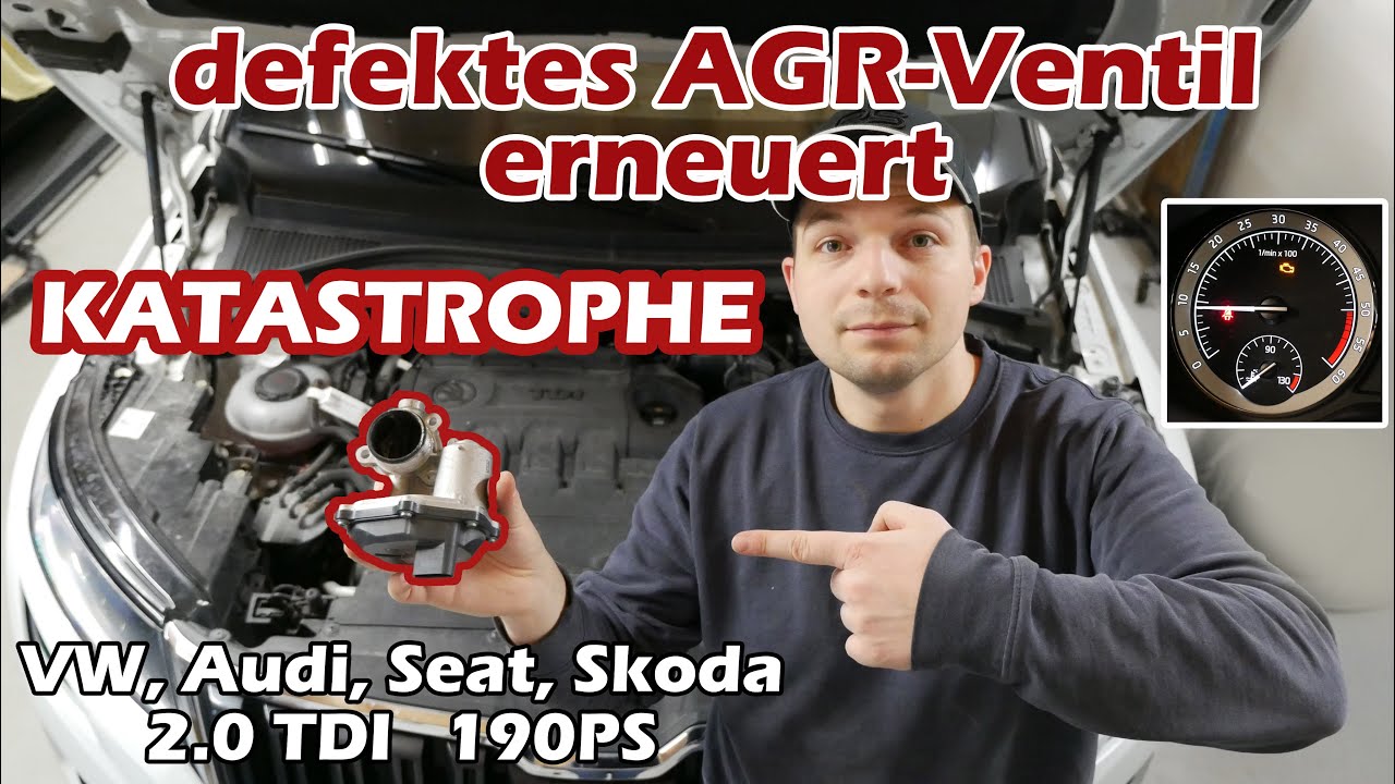 Defektes AGR Ventil erneuern am VW Audi Seat Skoda 2,0 TDI 190 PS EA288 Motorkontrolleuchte an!