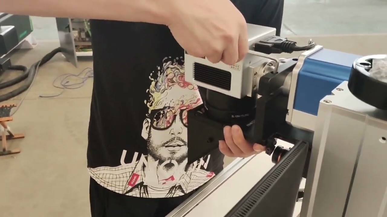 how to install and adjust 100W JPT MOPA laser marking machine with CCD and flying system