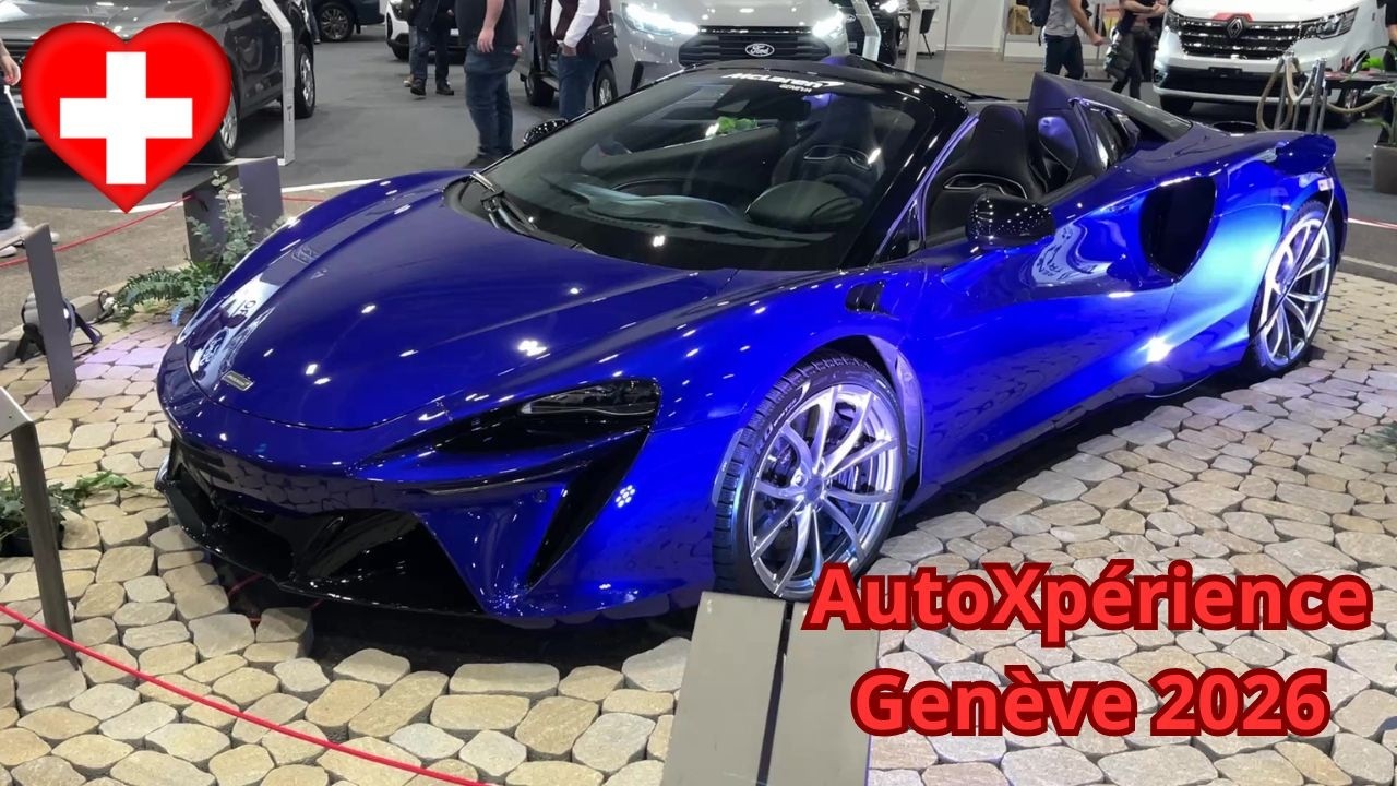 Le salon de l’automobile de Genève AutoXpérience, Genève 2026. Suisse. Marc and Tikay Happiness