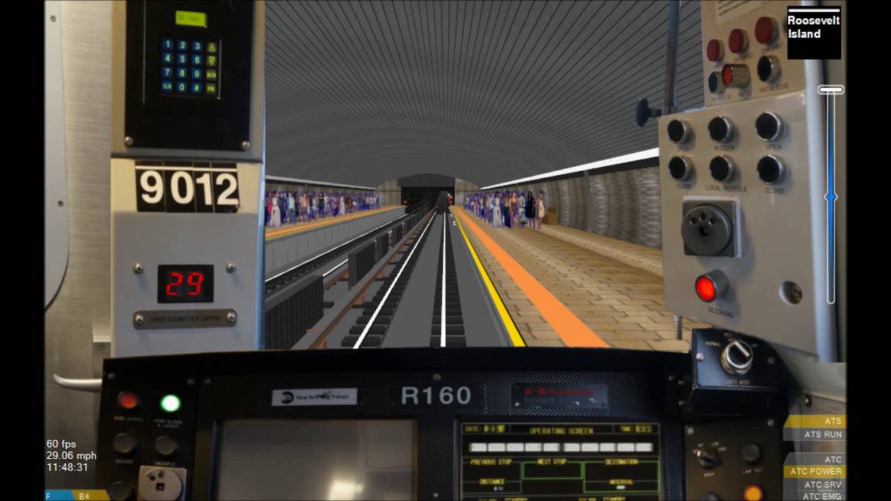 OpenBVE HD: Operating NYC Subway R160B Siemens F Train via Culver Express Time-lapse 4x