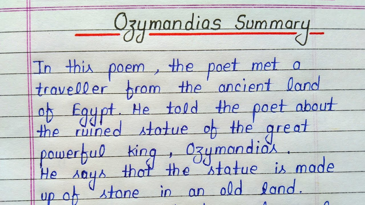 Ozymandias poem summary || Summary of ozymandias poem in english