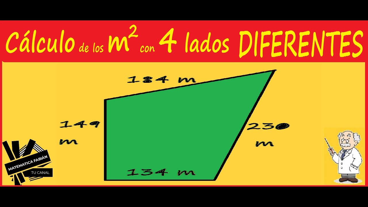 ÁREA de un terreno de 4 LADOS DIFERENTES