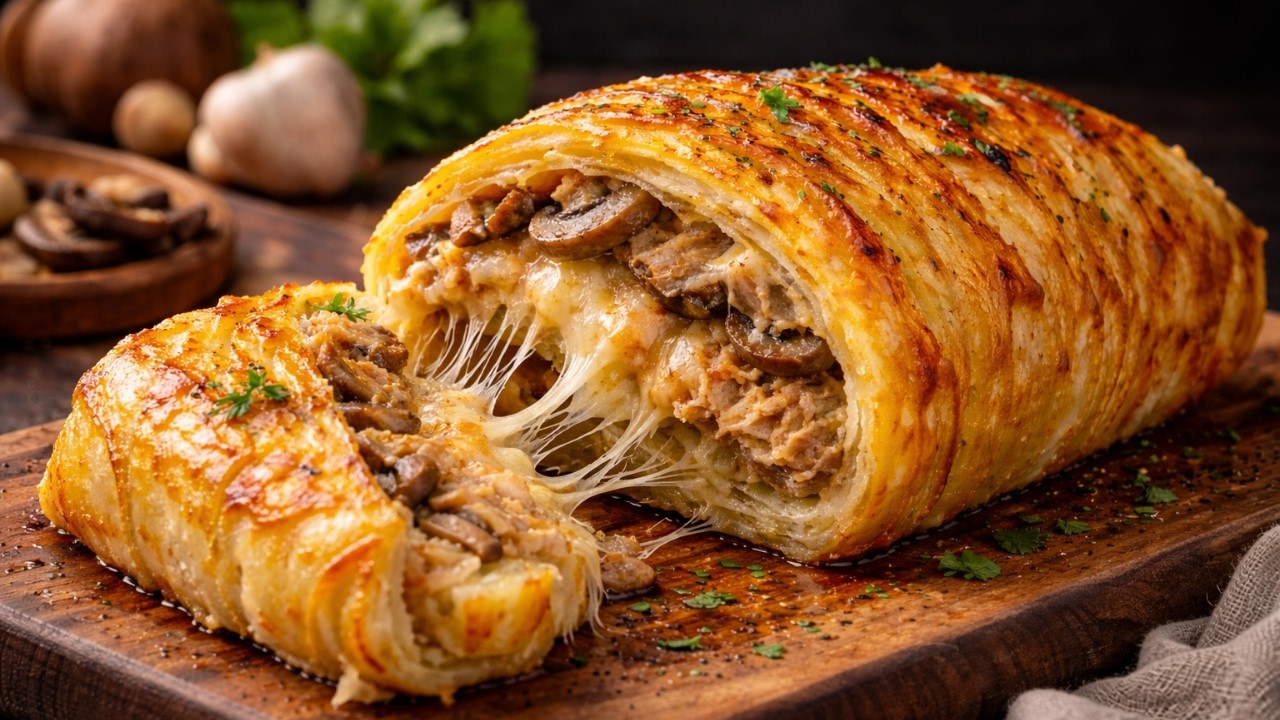 How I Made This Layered Potato Roll Golden and Cheesy