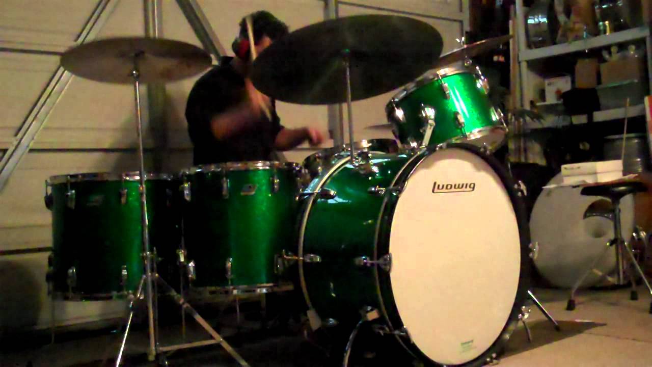 Led Zeppelin - Out On The Tiles - Drum Cover - Vintage/Early 70's Ludwig Green Sparkle Kit