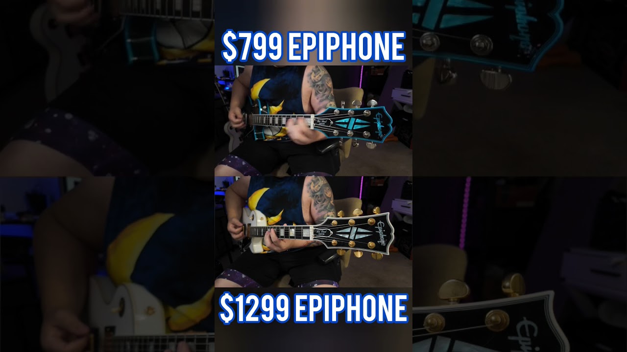 Rock riff comparison🤘 $799 Widow Vs. $1299 Les Paul Custom #guitar #epiphone #comparison