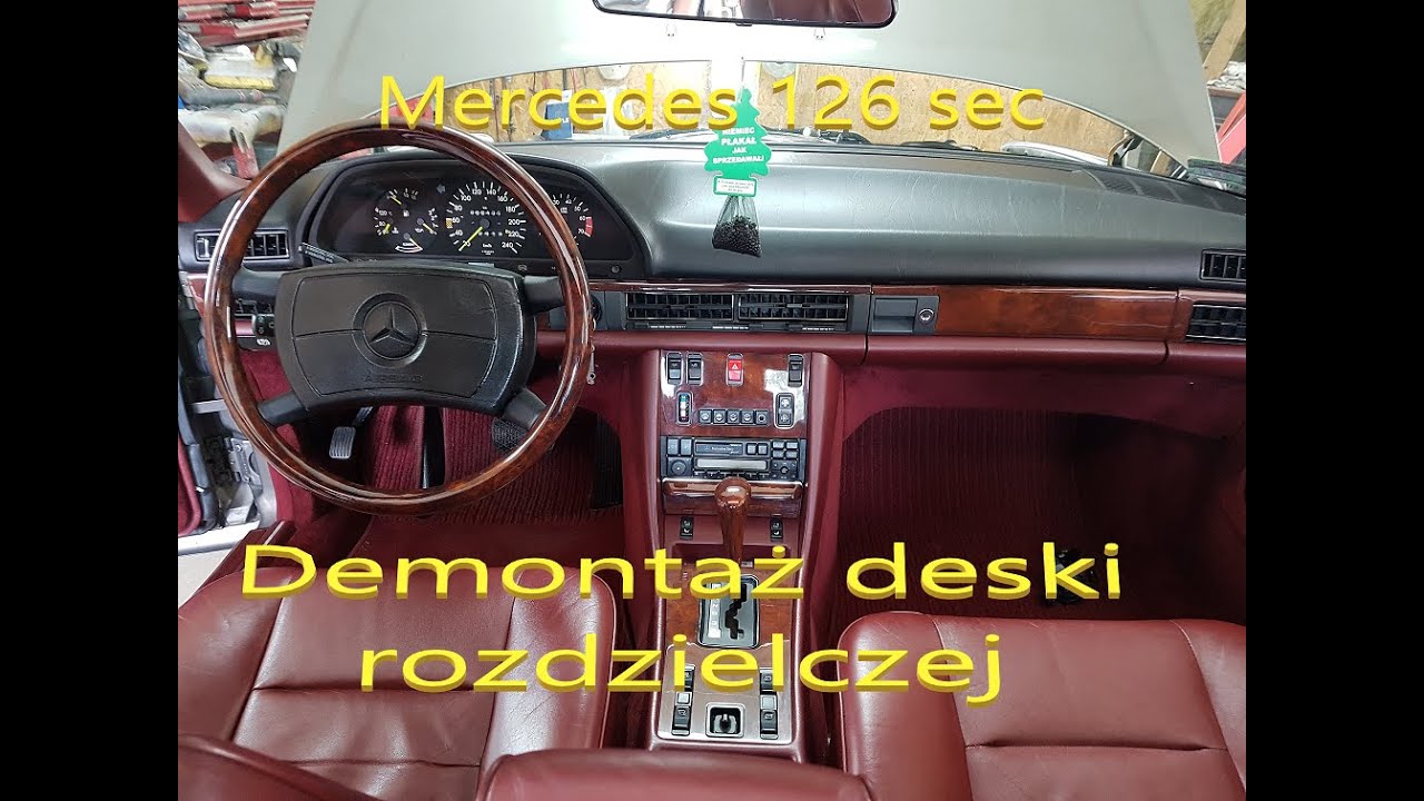 Demontaż deski rozdzielczej kokpit -u Mercedesa 126 sec se sel