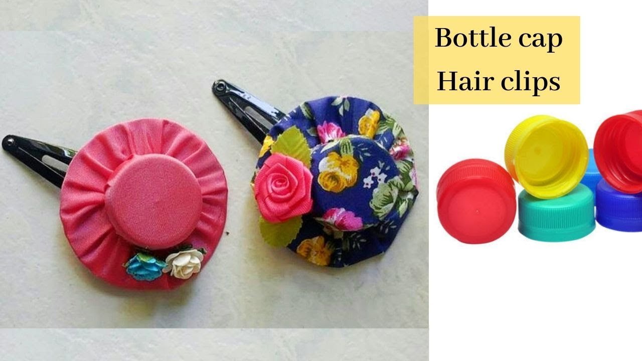 DIY Bottle Cap Crafts / Plastic Bottle cap Hair Clips Making Idea  By Aloha Crafts