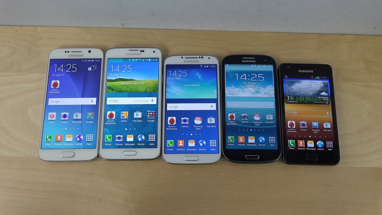 Samsung Galaxy S6 vs. Galaxy S5 vs. Galaxy S4 vs. Galaxy S3 vs. Galaxy S2 - Benchmark Speed Test!