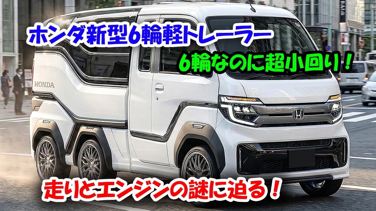 ２０２７ホンダ新型6輪軽トレーラー新登場、神車確定！6輪なのに超小回り、走りとエンジンの謎に迫る！