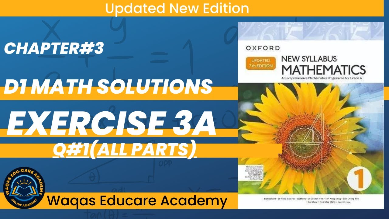 Exercise 3A |Q#1(All Parts)| D1 Maths new Updated 7th Edition | Olevel Math | Chapter 3 | Urdu\Hindi