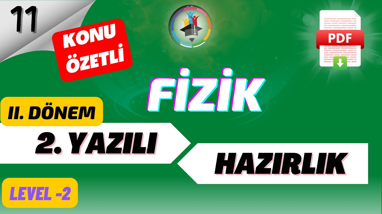 11.SINIF FİZİK 2.DÖNEM 2.YAZILI HAZIRLIK LEVEL -2 / Konu Özetli 📌 📂PDF