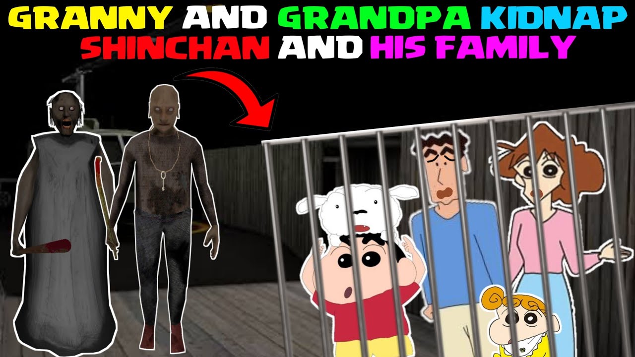 Granny kidnap shinchan and his family 😱 | Shinchan vs granny chapter 2 helicopter escape 😂 | funny