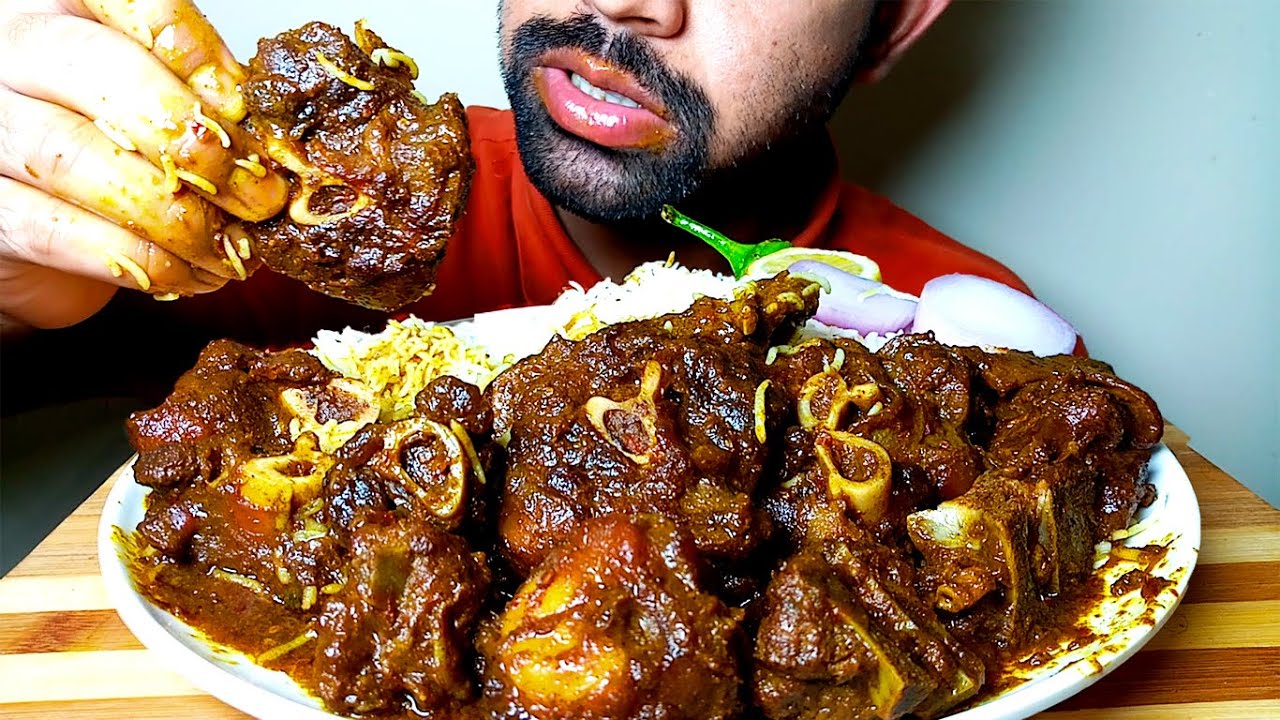 SUPER SPICY MUTTON CURRY || RICE || ONION EATING SHOW|#HungryPiran