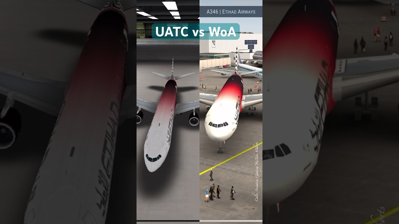World of Airports WoA vs Unmatched Air Traffic Control UATC! Etihad Formula 1 Airbus A340-600 A6-EHJ