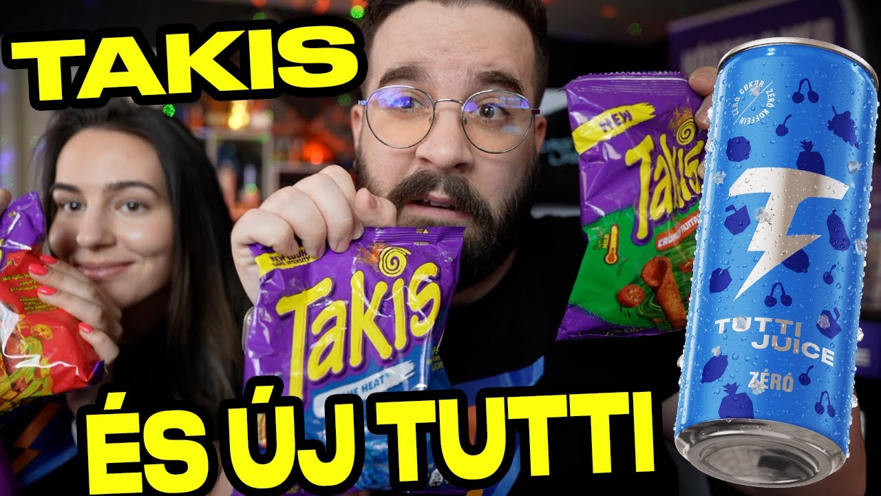 CSÍPŐS Takis chips kóstolás Kingával | ÚJ Tutti Juice ZERO termék bemutató !