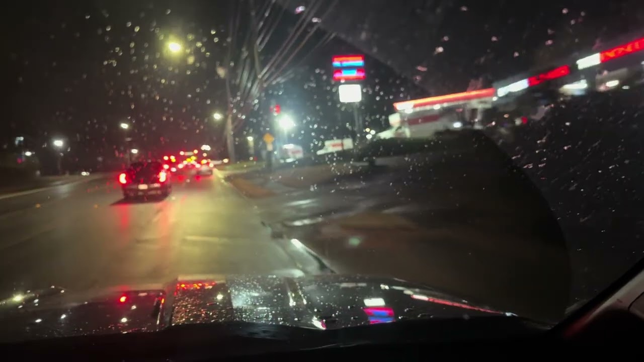 Night Drive in the Rain in Huntsville, Al|  Brownsboro to North Huntsville Alabama on Winchester Rd.