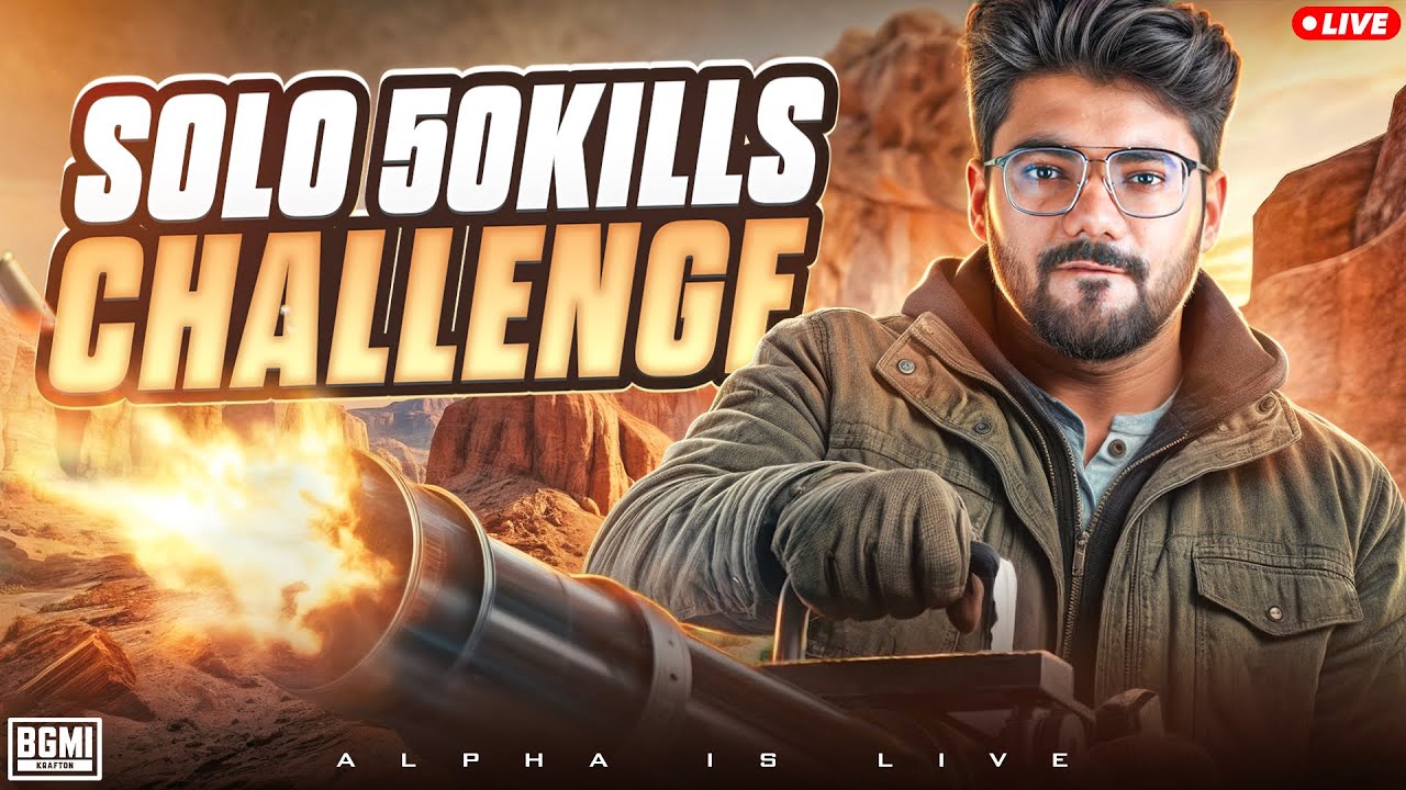🔴SOLO 50 FINISHES CHALLENGE! - DAY 2 - BGMI LIVE