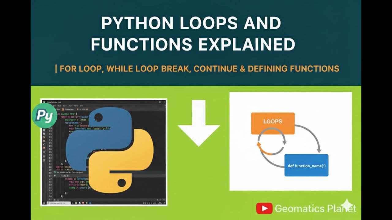 Python Loops and Functions Explained | For Loop, While Loop, Break, Continue & Defining Functions