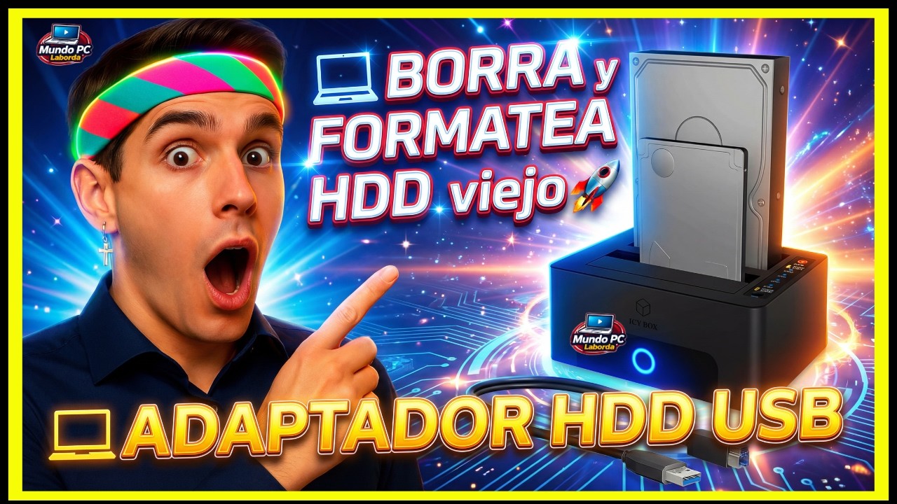 💻 BORRA y REUTILIZA DISCOS DUROS viejos | Conecta HDD 2.5 y 3.5 con ADAPTADOR USB FÁCIL |#2026