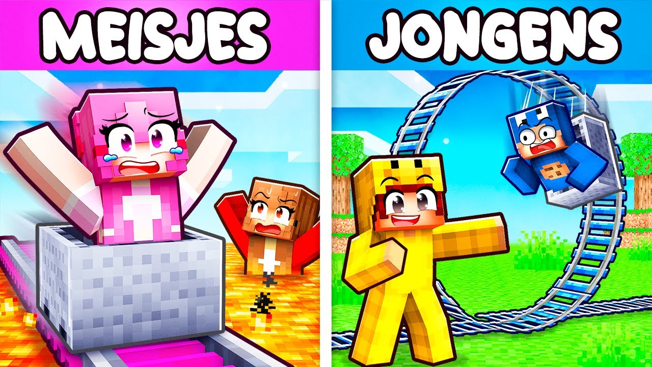 Jongens vs Meisjes ACHTBAAN Bouw Wedstrijd! (Minecraft)