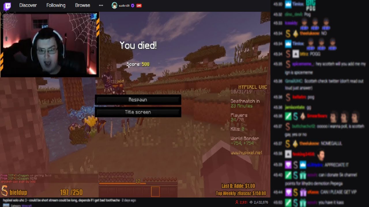 This TWITCH streamer called me a HACKER in Hypixel UHC...