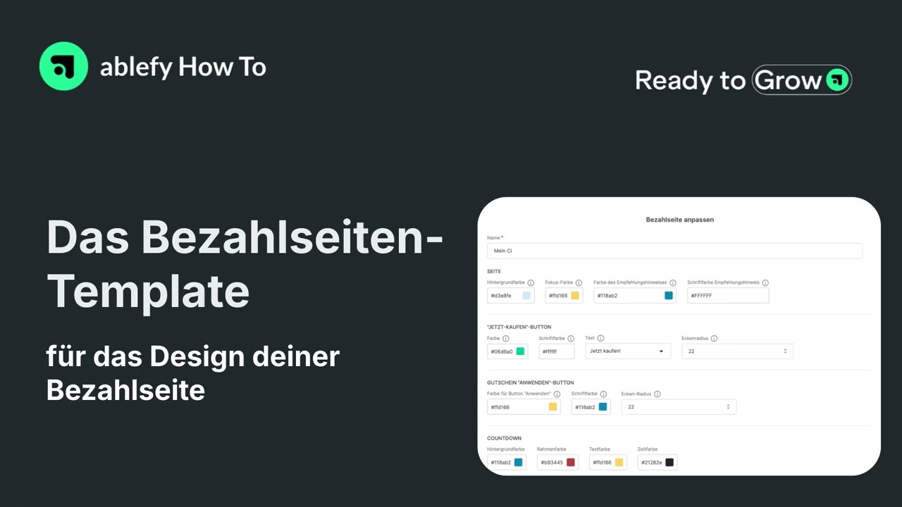Individualisiere deine Bezahlseiten - bessere Conversion - Wiedererkennung | ablefy HowTo-Anleitung