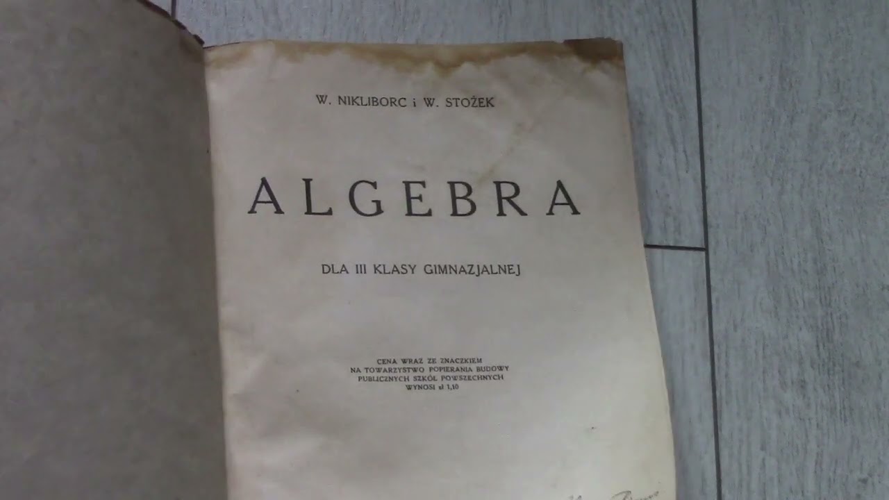 Podręczniki szkolne do matematyki (algebra) z 1935 i 1937 roku