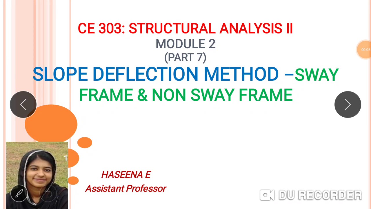 Sway frames & Non sway frames - slope deflection method