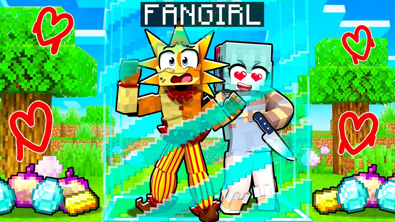 LOCKED on ONE BLOCK With CRAZY FAN GIRL! in Minecraft