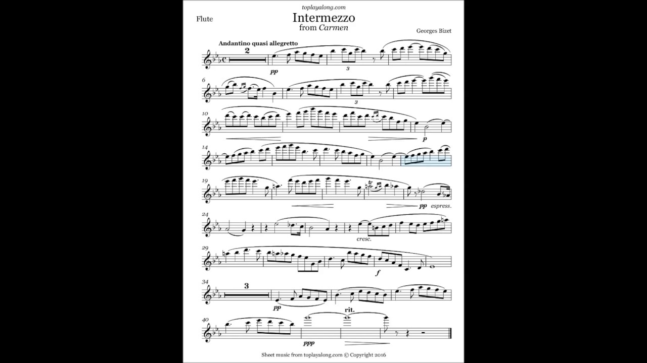 Bizet - Intermezzo from Carmem (Play Along)