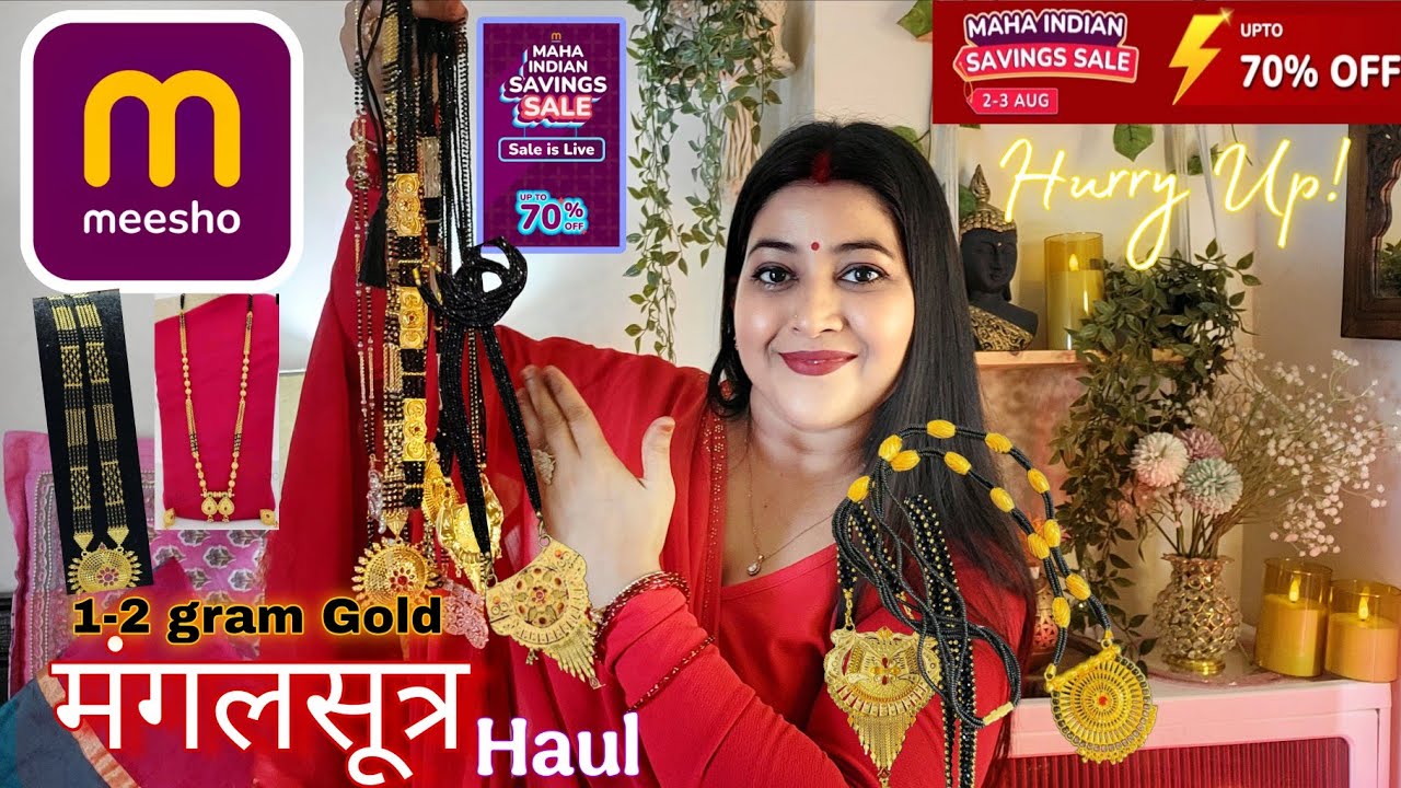 Meesho 1-2 gram Gold Plated & AD Mangalsutra Haul✨️तीज स्पेशल✨️Huge Trendy Jewellery Collection || 