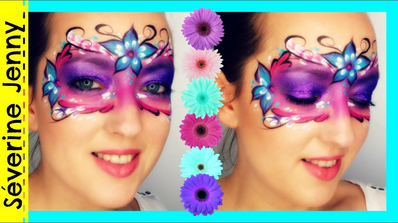 Maquillage Halloween Masque Fleurs / Flower Mask face painting