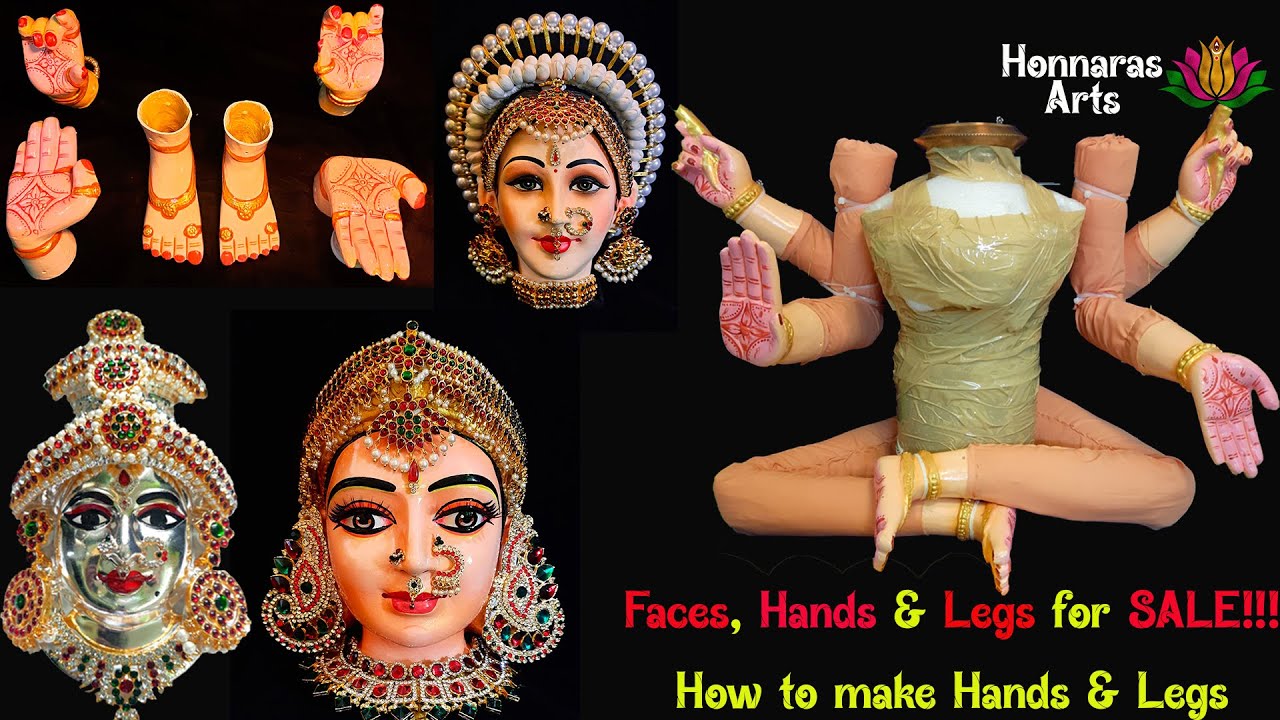Varamahalakshmi hands & legs making|Quick &Easy Varamahalakshmi Saree Draping|Background Decoration