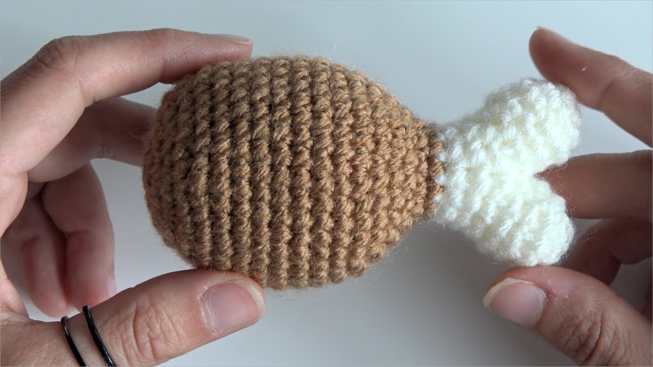 Receta tejida: Muslo de Pollo Amigurumi paso a paso 🍗