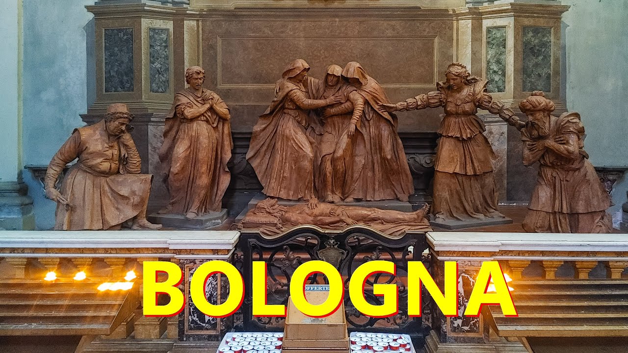 Bolonia i kręte uliczki, jej dachy dom&oacute;w czerwone, a Katedra i Uniwersytet zacne. Bolonia. Włochy.🇮🇹