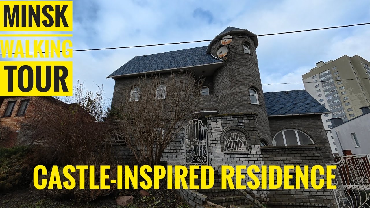 Minsk Walking Tour - Castle-Inspired Residence, Partizanskaya Metro Area | 4K 📷
