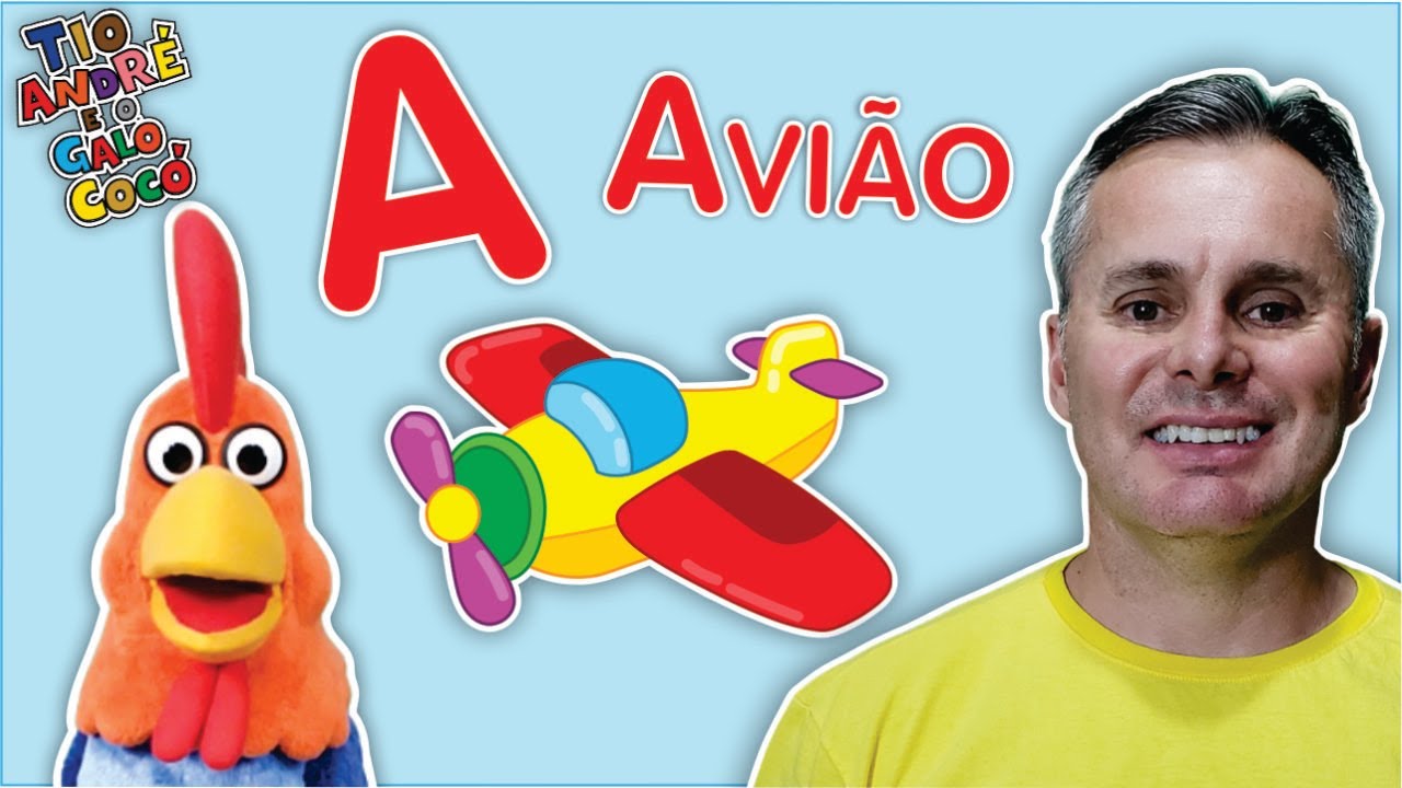 ALFABETO com Tio André e o Galo Cocó - Aprenda a Ler - Aprendizagem Pré-escolar - ABC para Crianças