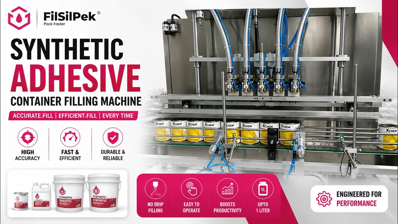 Synthetic Adhesive Container Filling Machine, #adhesive, #liquidfilling - Filsilpek - +919054294961