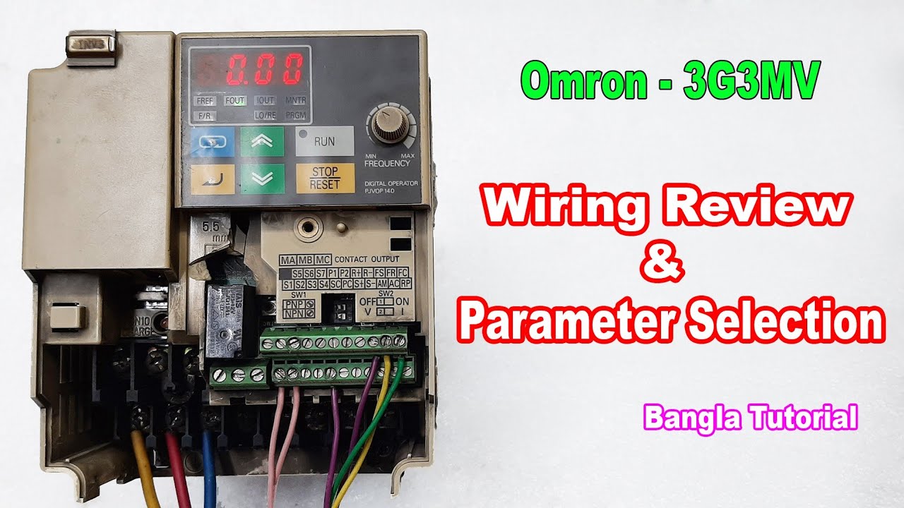 Yaskawa,Omron 3G3MV Wiring review and keypad run with parameter setting,