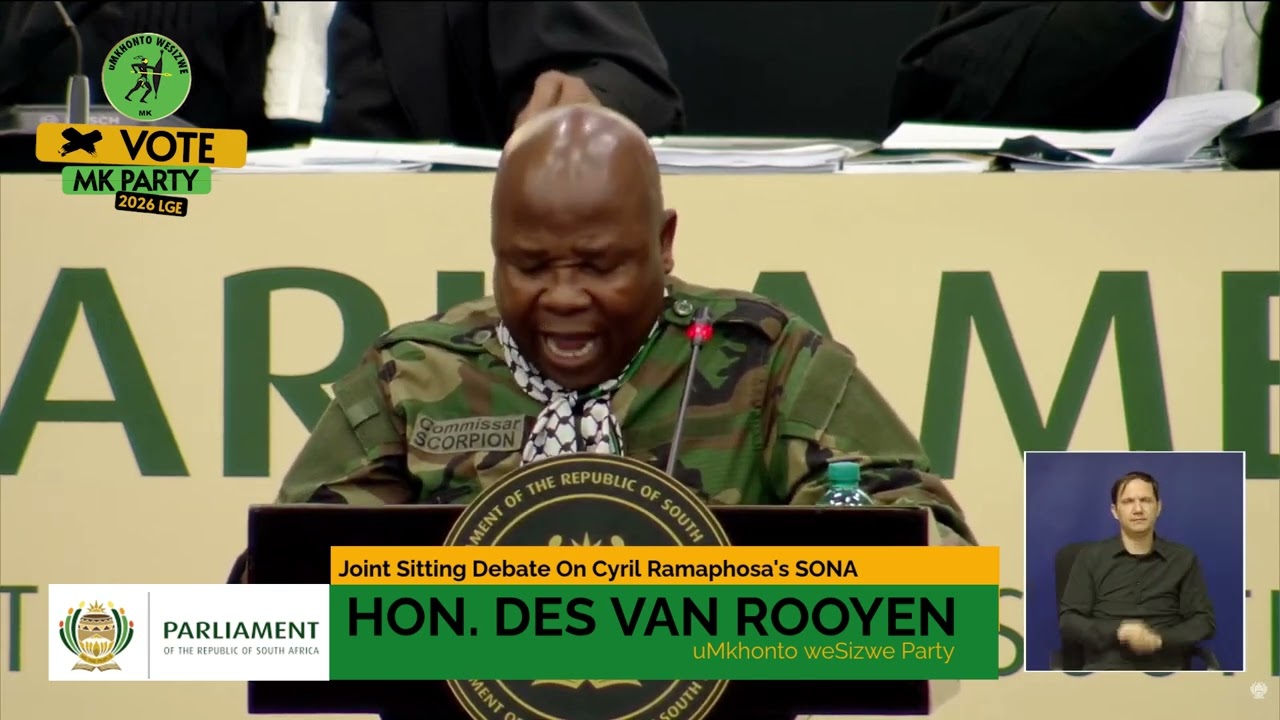 MK Party Responds to SONA: Hon. Des Van Rooyen Exposes Ramaphosa’s False Promises in Parliament