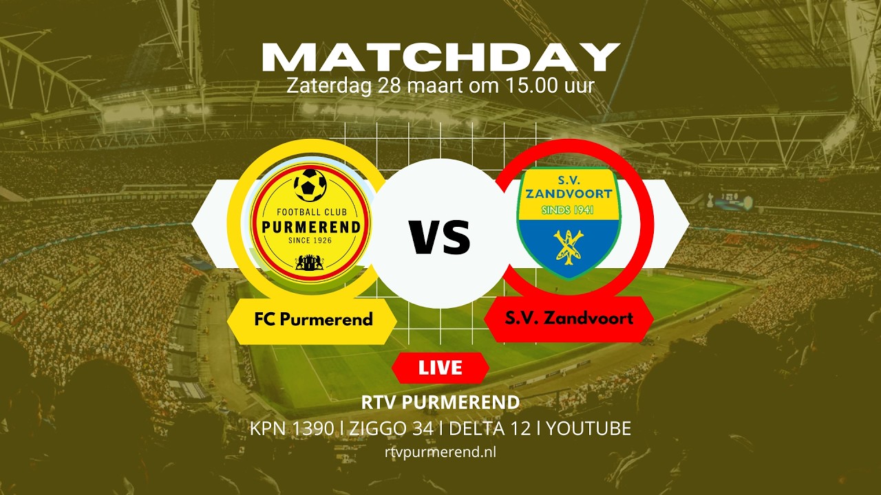 Live: FC Purmerend &ndash; S.V. Zandvoort