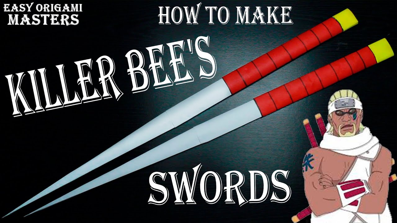 How to make killer bee's swords out of paper. Naruto. Easy Origami-Master)