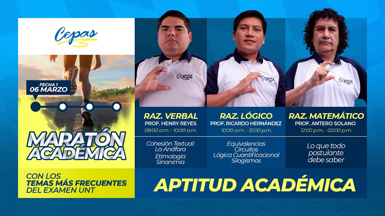 ✅MARATÓN ACADÉMICA: APTITUD ACADÉMICA | RV, RL, RM | ADMISIÓN UNT 2022 II