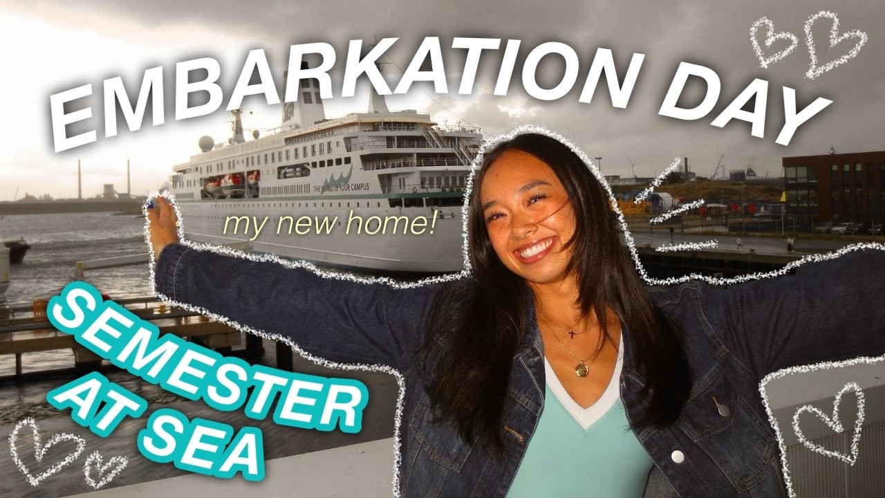День посадки на корабль SEMESTER AT SEA 🛳️🩵🌊: заселение в каюту и отплытие | Дневники Colie At Sea
