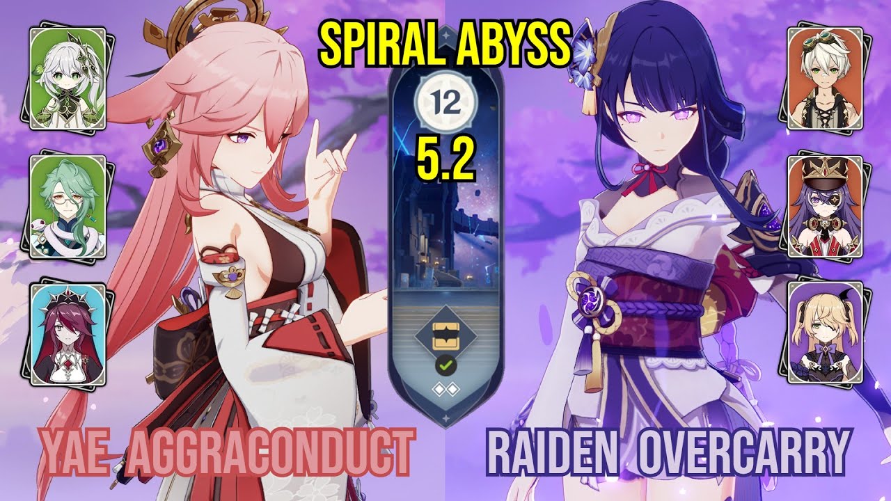 C0 Yae Miko AggraConduct + C1 Raiden Overcarry | Spiral Abyss 5.2 | Genshin Impact