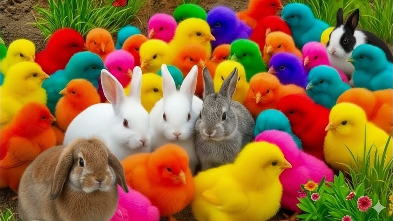 Ayam Lucu, ayam warna warni, ayam rainbow, kelinci lucu, bebek lucu, ikan koi, Hewan Lucu